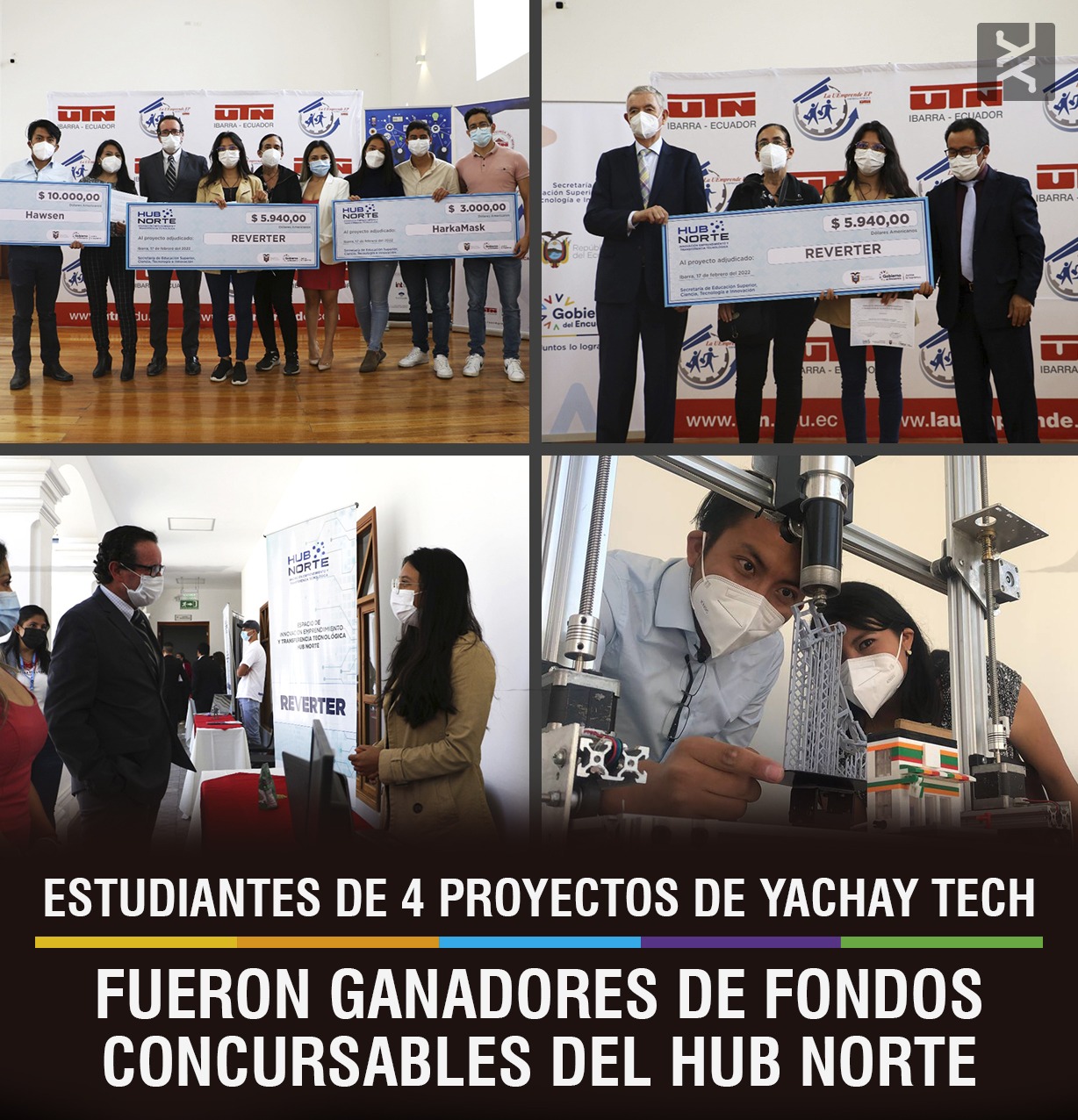 4 PROJECTS BY YACHAY TECH STUDENTS WON THE HUB NORTE GRANT FUNDS